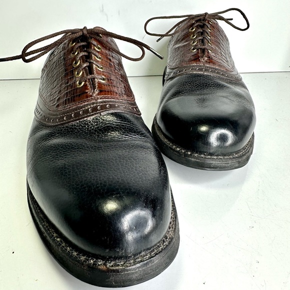 Footjoy Classics Tour 54673A pebbled leather and Croc Embossed Golf shoes 11D - Picture 3 of 15